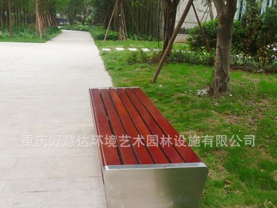 重庆不锈钢公园椅厂家户外长椅小区园林广场休闲座椅室外休息长凳图3