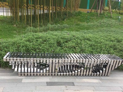 创意款品质座椅户外304不锈钢公园椅 景区广场排椅公共防锈长条凳图3