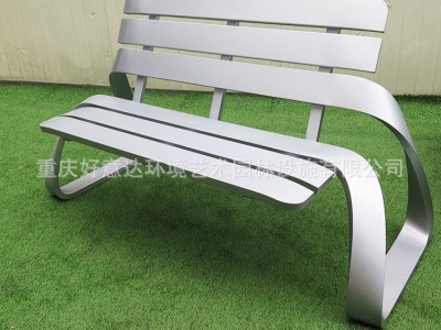 加工定制304不锈钢创意长椅 公园休息户外长条凳公交站靠背等候椅