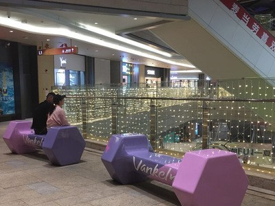 玻璃钢创意商场美陈休闲椅户外景观座椅广场休息坐凳电影院等候椅