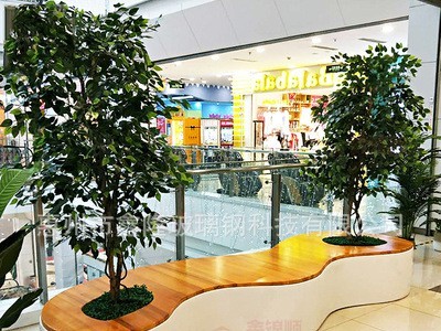 玻璃钢树池坐凳商场休闲座椅创意公共休息区椅子户外排椅公园长凳图3