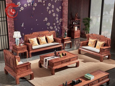 厂家直销红木家具红木沙发中式客厅全实木沙发花梨木刺猬紫檀沙发