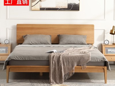 实木婚床1.8米双人床 北欧经济型1.5米床架 家用经济型主卧床架图2