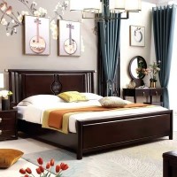 新中式实木床1.8米双人床1.5米古典主卧室现代简约家具工厂直销
