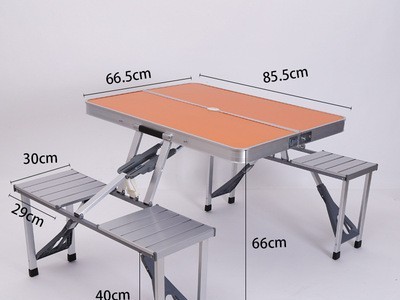 户外折叠桌椅一桌四椅铝合金连体简易便携夜市地摊桌摆摊折叠桌子