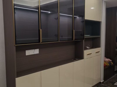 全屋定制板式衣柜酒柜定制衣帽间整体衣柜免漆板生态板衣柜酒柜图2
