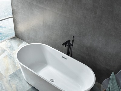 亚克力有机玻璃纤维简约无缝浴缸酒店专用独立式薄边白色浴缸浴盆