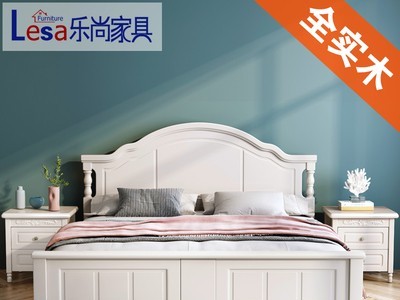 现代简约1.8m双人床白色图2