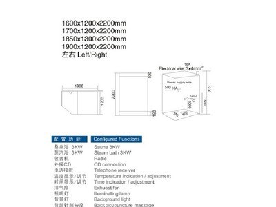 广东厂家供应新款别墅用1850mm可做香柏木干湿蒸汽房E-319图2