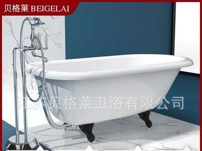 浴缸家用网红浴盆陶瓷成人铸铁浴缸贵妃独立式别墅浴缸小户型深泡图2
