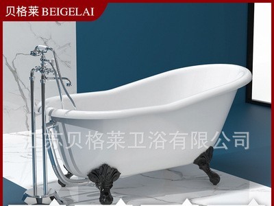 浴缸家用网红浴盆铸铁搪瓷陶瓷浴缸贵妃独立式深泡情趣浴缸小户型图3