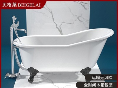 浴缸家用网红浴盆铸铁搪瓷陶瓷浴缸贵妃独立式深泡情趣浴缸小户型