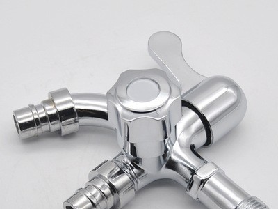 4分全铜洗衣机水龙头单冷拖把池双用水嘴一进二出多用接头三通图4