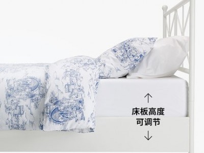 宜家MUSKEN穆斯肯欧式铁艺床床架双人床铁架床现代简约图2