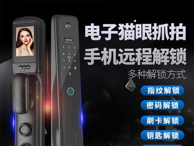 产家批发家用防盗门全自动智能锁入户大门指纹锁电子猫眼监控代发图2