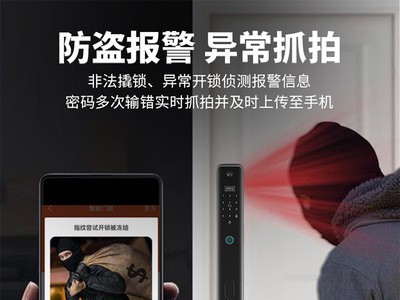 产家批发家用防盗门全自动智能锁入户大门指纹锁电子猫眼监控代发图3