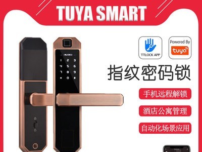 浩宇兴房间门指纹密码锁防盗门出租房公寓智能门锁IC卡双舌单舌锁图1