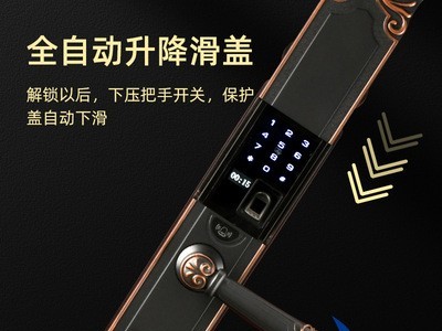 欧式电子密码锁家用入户门防盗门锁全自动升降滑盖防水智能指纹锁图2