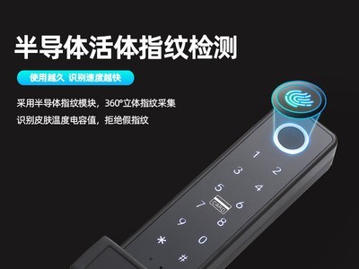 外贸断桥铝涂鸦智能门锁公寓指纹密码锁wifi远程窄边门指纹锁厂家图3