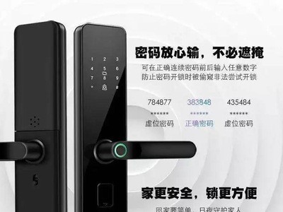 一握开指纹锁半自动智能锁玻璃锁防盗锁工程指纹锁远程密码家用图1