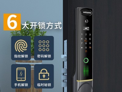 全自动指纹锁家用防盗门木门电子锁可视猫眼门锁远程开锁智能锁图3