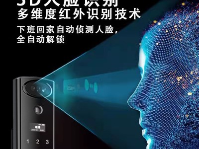 3D人脸识别智能锁 可视猫眼全自动智能门锁 家用防盗门指纹锁批发图3