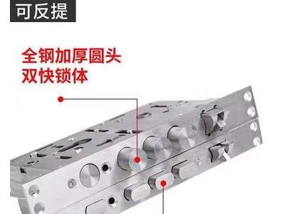 三汉指纹锁锁体智能门锁具电子方头圆柱双快双活6068不锈钢防盗门图4