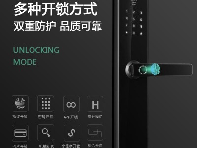 智能锁电子防盗锁指纹锁一握开别墅木门防盗门源头批发厂家图1