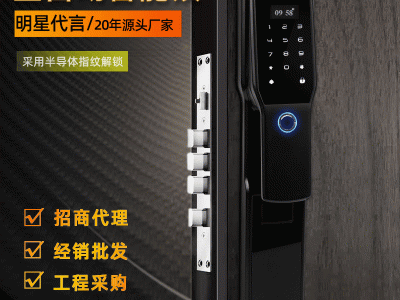 密码锁多功能滑盖指纹锁防盗门锁酒店门锁自动智能锁量大价优图3