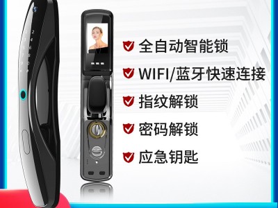 宏狮全自动指纹锁WiFi远程可视电子智能锁木门铜门防盗门智能锁图1