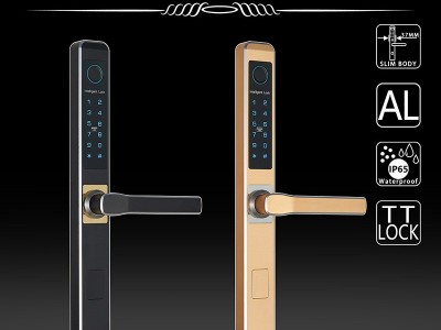 窄边门锁民宿铝合金智能密码锁TTLOCK断桥铝指纹锁通通锁APP远程图2