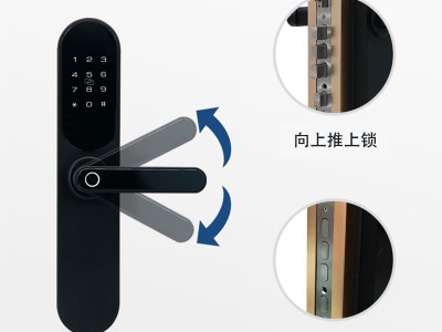 2021现代简约一握开指纹锁WIFI远程开锁公寓酒店安全智能锁批发图4