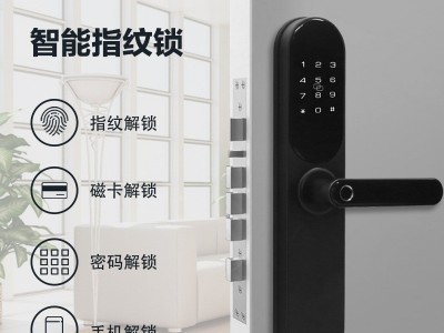 2021现代简约一握开指纹锁WIFI远程开锁公寓酒店安全智能锁批发