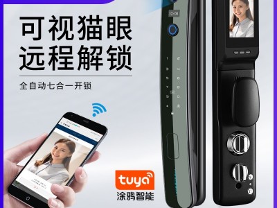 万事威工厂批发远程可视防盗门智能锁电子密码锁涂鸦全自动指纹锁图1