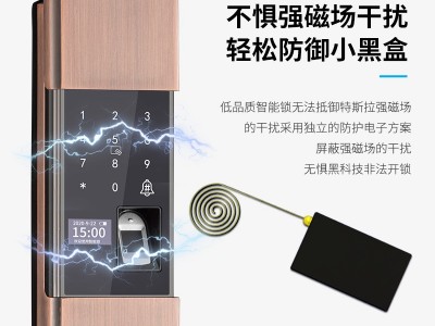 智能锁家用防盗门锁电子酒店公寓工程密码锁全自动滑盖智能指纹锁图2