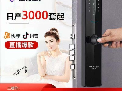 智能锁一握开家用防盗密码电子涂鸦酒店智能门锁工程全自动指纹锁图1