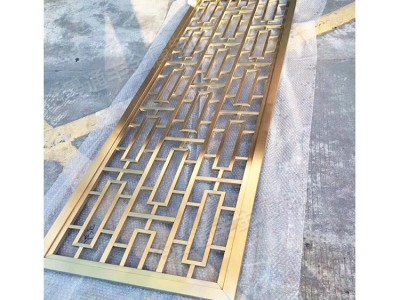 佛山工厂 来图定做 玫瑰金屏风隔断 客厅中式金属不锈钢隔断屏风图4