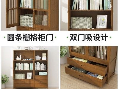 雅竹思家简易书架置物客厅落地小书柜子简约儿童学生桌上面收纳图2