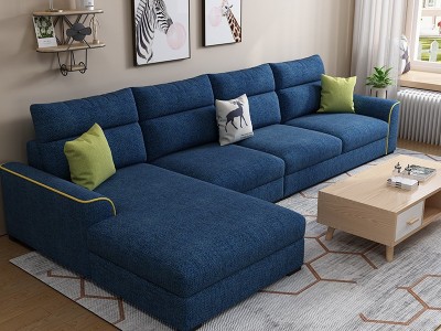 现代简约布艺沙发组合客厅小户型三人位北欧转角乳胶沙发家具批发