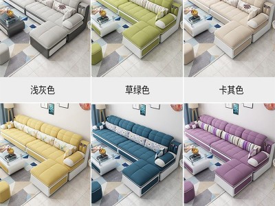 小户型布艺沙发组合北欧现代简约三人四人位可拆洗沙发图3