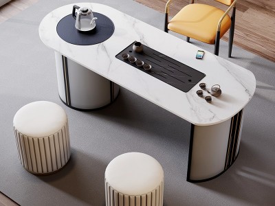 岩板茶桌轻奢茶台现代简约功夫茶几泡茶书桌一体办公室茶桌椅组合