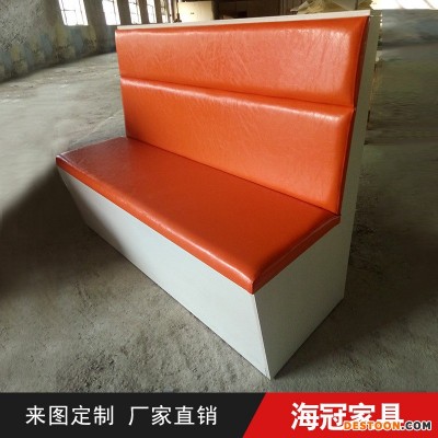 简约现代餐饮连锁店专用沙发卡座 咖啡厅实木软包沙发厂家定制