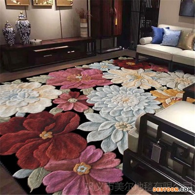 现代轻奢风格地毯 北欧ins简约客厅沙发茶几毯 样板间卧室床前毯