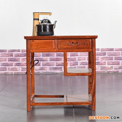 刺猬紫檀红木家具茶水柜子新中式客厅简易花梨木茶台多层移动茶几