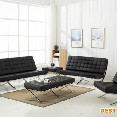 巴塞罗那沙发 休闲椅 沙发不锈钢架子办公沙发 意大利风格