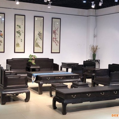 睡紫檀坐酸枝的讲究高级黑酸枝客厅家具沙发紫光檀明式罗汉沙发13件套价格