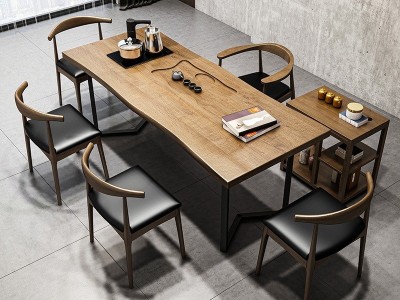实木茶桌椅组合家用客厅茶台大板桌简约现代功夫茶几桌办公室原木喝茶桌