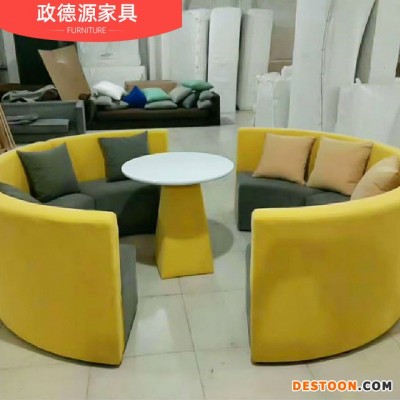 厂家供应弧形布艺卡座沙发 专业定制餐厅卡座异形沙发卡座