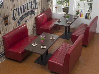成都卡座沙发咖啡厅西餐厅沙发餐桌椅组合奶茶快餐店桌椅酒吧茶