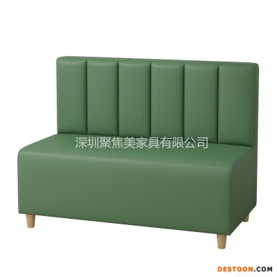 咖啡厅沙发披萨甜品店双人卡座沙发简约创意中餐厅靠墙卡座深圳聚焦美厂家定制